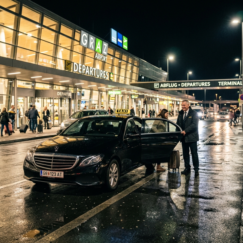 Taxi Graz nach Wien Flughafen – 24/7 Direkttransfer via A2 Autobahn
